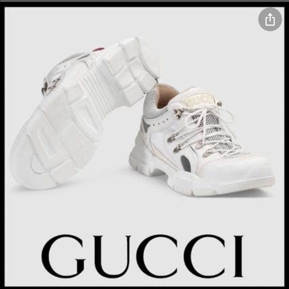 Gucci white and silver Flashtrek sneakers💕 - Picture 1 of 14